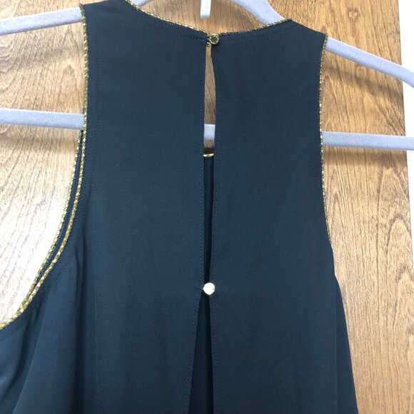 Bebe Tunic Top Split Sides Open Back Sheer Lined Romantic Whimsigoth Black Sexy - Picture 7 of 12